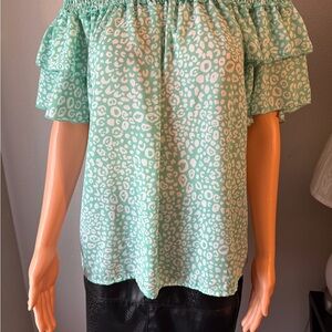 Mint Green Off-Shoulder Women's Top